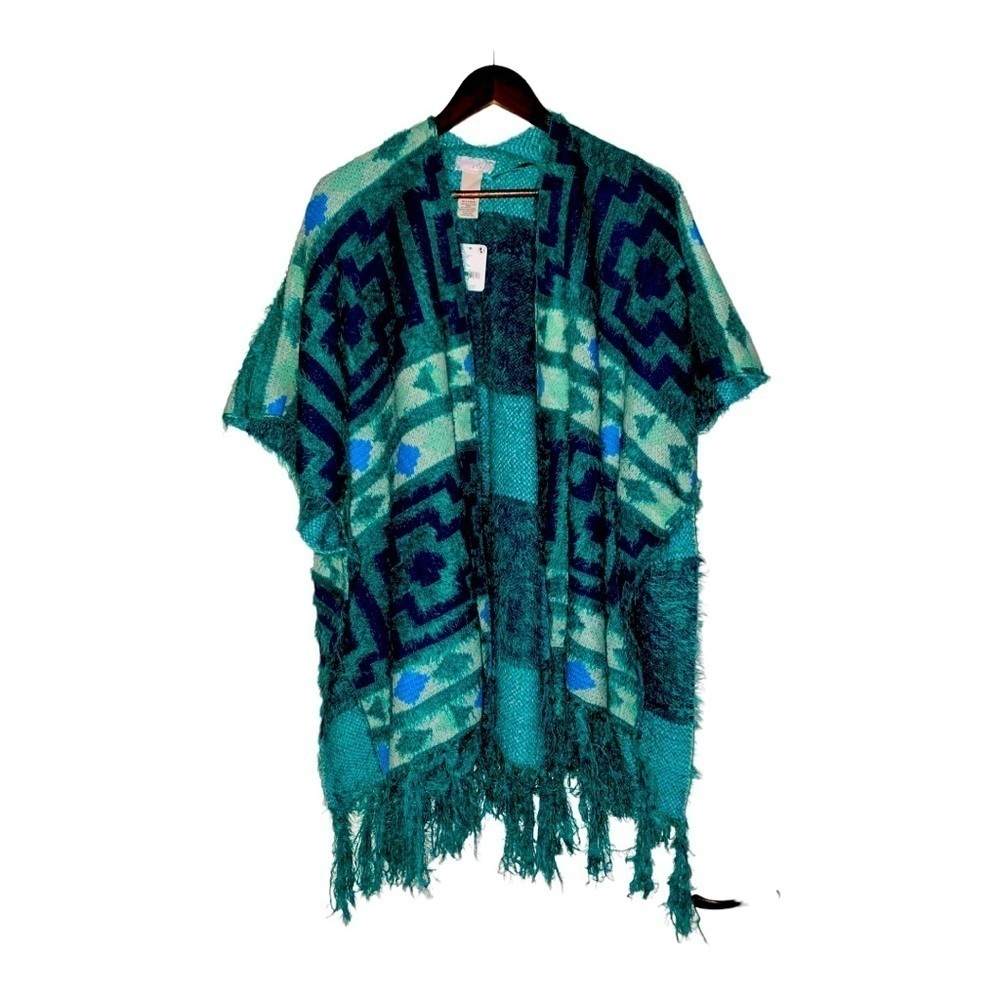 NEW Free People~ Diamondback Cozy Kimono Aztec Poncho ~‎ OSFM ~
